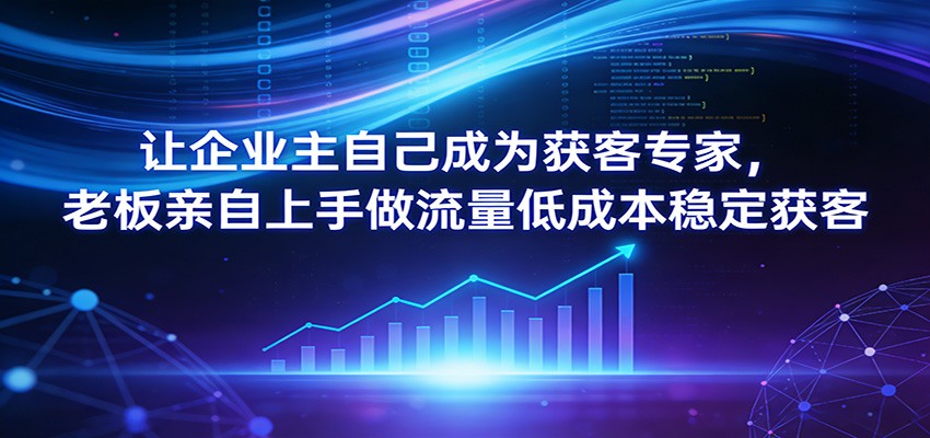 让企业主自己成为获客专家,老板亲自上手做流量低成本稳定获客-赛德副业库
