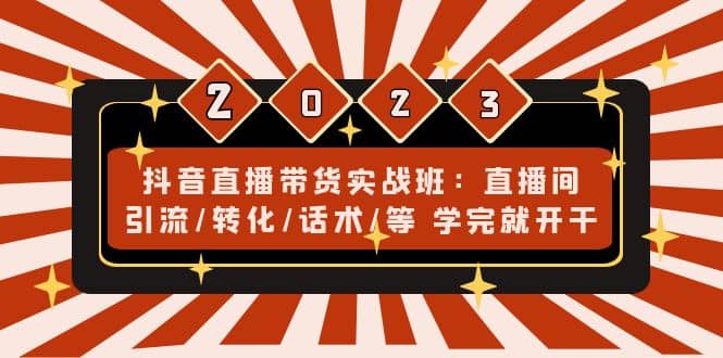 抖音直播带货实战班:直播间引流/转化/话术/等 学完就开干(无水印)-赛德副业库