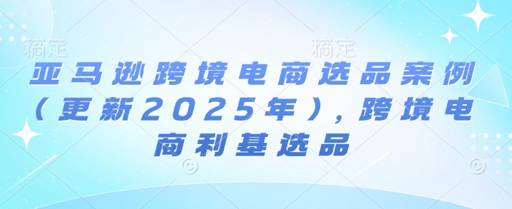 亚马逊跨境电商选品案例(更新2025年7月)，跨境电商利基选品-赛德副业库
