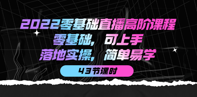 2022零基础直播高阶课程：零基础，可上手，落地实操，简单易学（43节课）-赛德副业库
