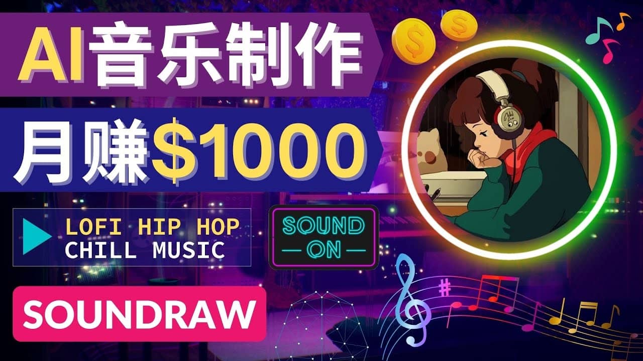 无需任何音乐基础: 使用AI软件制作Lofi Hip Hop Chill Music 月赚1000美元-赛德副业库