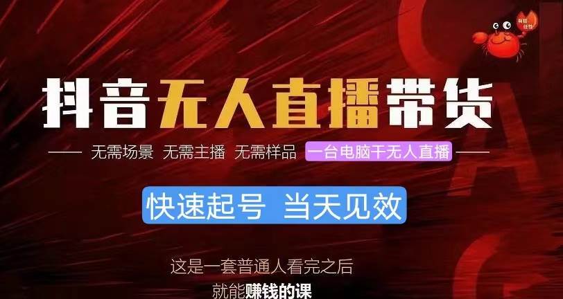 （10480期）抖音无人直播带货，小白就可以轻松上手，真正实现月入过万的项目-赛德副业库