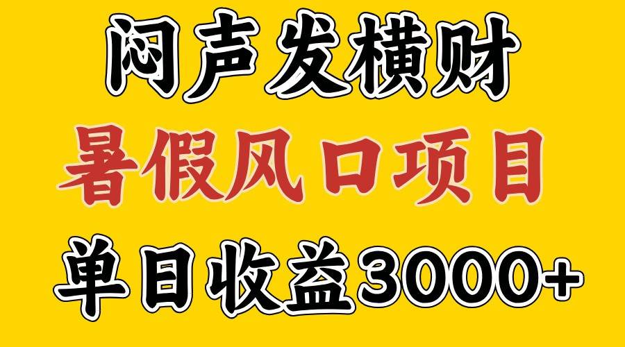 30天赚了7.5W 暑假风口项目，比较好学，2天左右上手-赛德副业库