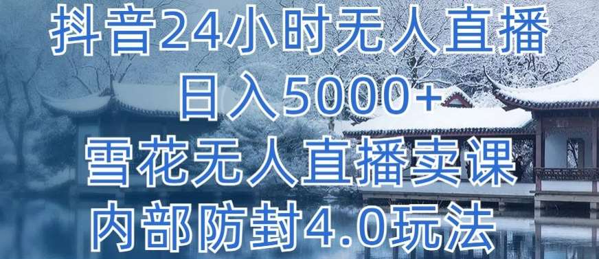 抖音24小时无人直播 日入5000+,雪花无人直播卖课,内部防封4.0玩法【揭秘】-赛德副业库