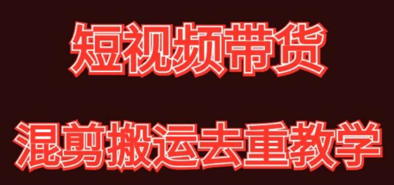 混剪去重短视频带货玩法，混剪搬运简单过原创思路分享-赛德副业库