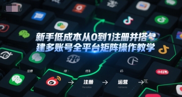 新手低成本从0到1注册并搭建多账号全平台矩阵操作教学，手机号-邮箱-IP-工具-赛德副业库