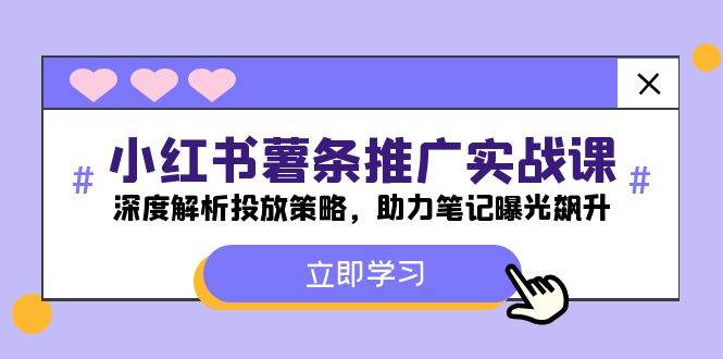 （12289期）小红书-薯 条 推 广 实战课：深度解析投放策略，助力笔记曝光飙升-赛德副业库
