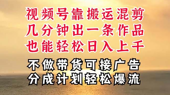 (11087期)深层揭秘视频号项目,是如何靠搬运混剪做到日入过千上万的,带你轻松爆...-赛德副业库