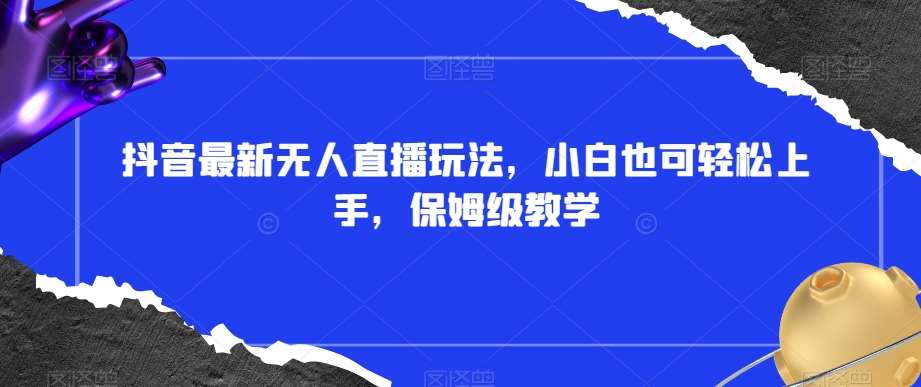 抖音最新无人直播玩法，小白也可轻松上手，保姆级教学，附所有素材+插件【揭秘】-赛德副业库