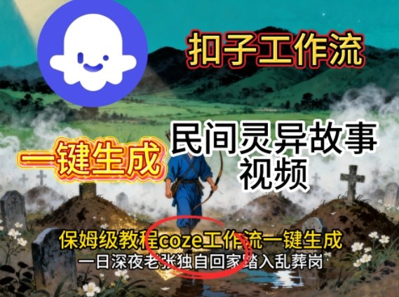 Coze扣子工作流一键生成民间灵异故事视频，保姆级教程搭建教学-赛德副业库
