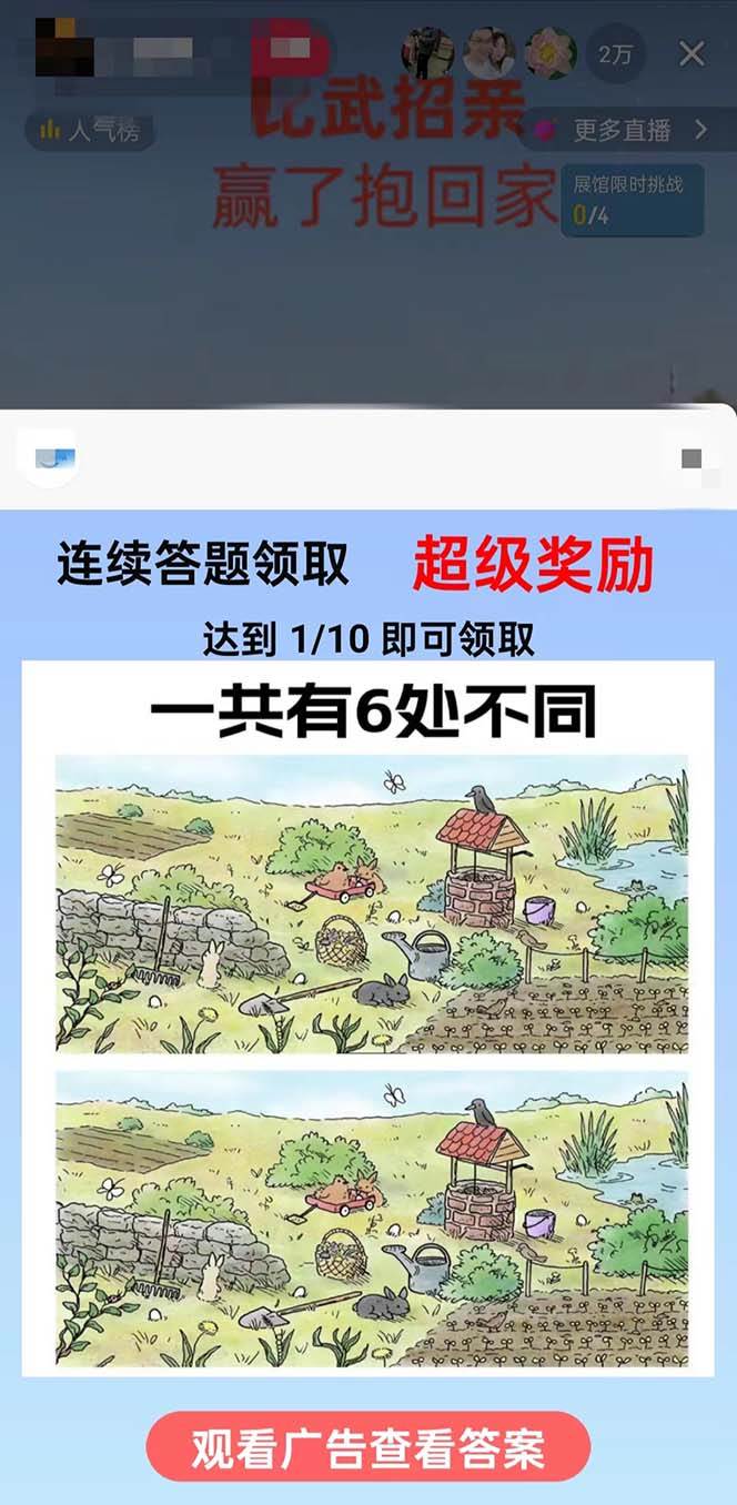 图片[2]-最近很火的无人直播“比武招亲”的一个玩法项目简单-赛德副业库