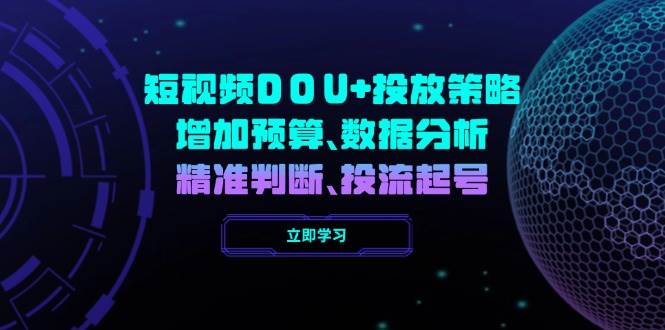 （14288期）短视频DOU+投放策略，增加预算、数据分析、精准判断，投流起号-赛德副业库