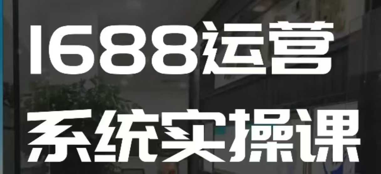 1688高阶运营系统实操课,快速掌握1688店铺运营的核心玩法-赛德副业库
