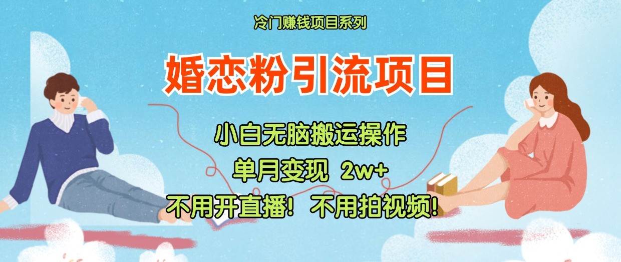 小红书婚恋粉引流,不用开直播!不用拍视频!不用做交付-赛德副业库