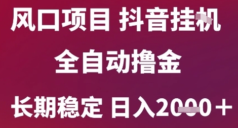 风口项目，六月最新玩法抖音无人挂G，全自动撸金，长期稳定 日入2k+【揭秘】-赛德副业库