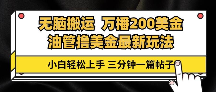 （13050期）油管无脑搬运撸美金玩法教学，万播200刀，三分钟一篇帖子，小白轻松上手-赛德副业库