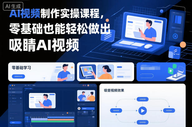 AI视频制作实操课程，零基础也能轻松做出吸睛AI视频-赛德副业库