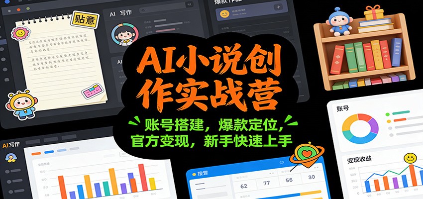 AI小说创作实战营：账号搭建，爆款定位，官方变现，新手快速上手-赛德副业库