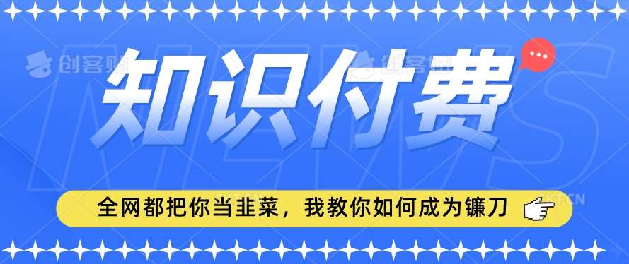 2024最新知识付费项目,小白也能轻松入局,全网都在教你做项目,我教你做镰刀【揭秘】-赛德副业库