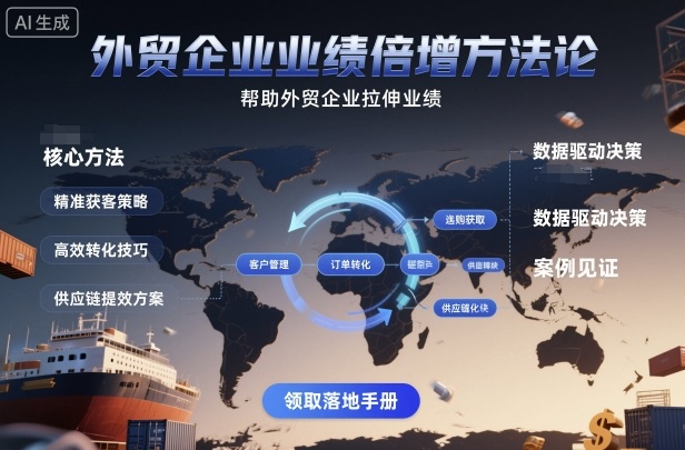 外贸企业业绩倍增方法论，帮助外贸企业拉伸业绩-赛德副业库