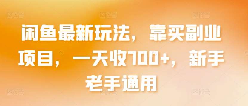 闲鱼最新玩法，靠买副业项目，一天收700+，新手老手通用【揭秘】-赛德副业库