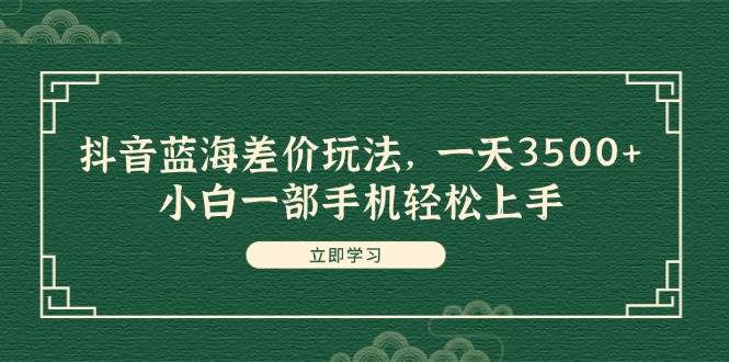 （11903期）抖音蓝海差价玩法，一天3500+，小白一部手机轻松上手-赛德副业库