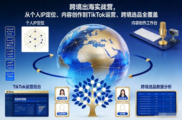 跨境出海实战营，从个人IP定位、内容创作到TikTok运营、跨境选品全覆盖-赛德副业库