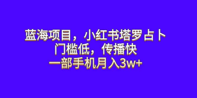 蓝海项目,小红书塔罗占卜,门槛低,传播快,一部手机月入3w+-赛德副业库