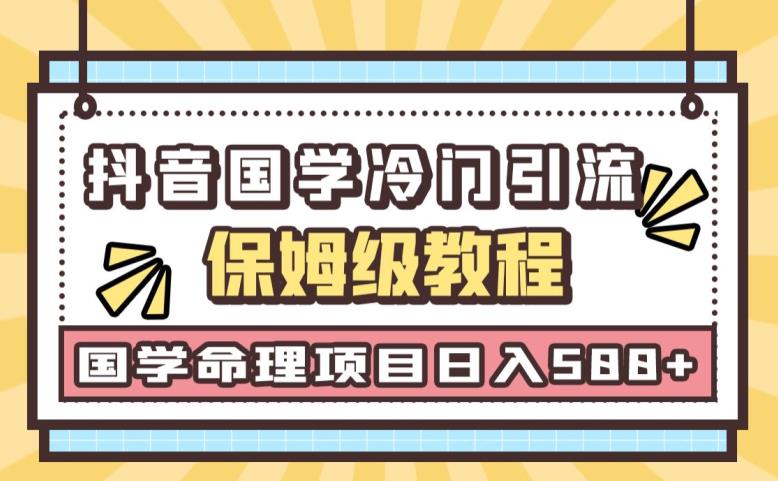 日引流50+，轻松日入500+，抖音国学玄学神秘学最新命理冷门引流玩法，无脑操作【揭秘】-赛德副业库