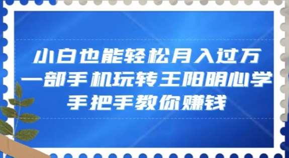 小白也能轻松月入过万，一部手机玩转王阳明心学，手把手教你赚钱【揭秘】-赛德副业库