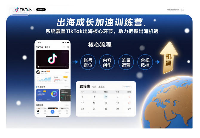 出海成长加速训练营,系统覆盖TikTok出海核心环节,助力把握出海机遇(更新)-赛德副业库
