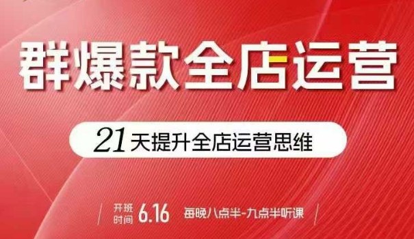 贾真电商群爆款全店运营,21天提升全店运营思维,起店、全店运营爆款不断-赛德副业库