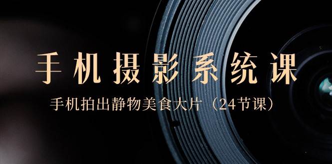 0基础手机摄影系统课，手机拍出静物美食大片（24节课）-赛德副业库