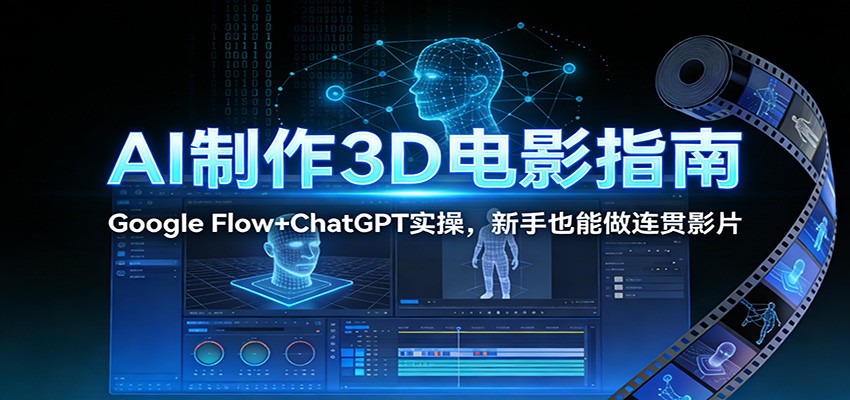 AI制作3D电影指南：Google Flow+ChatGPT实操，新手也能做连贯影片-赛德副业库