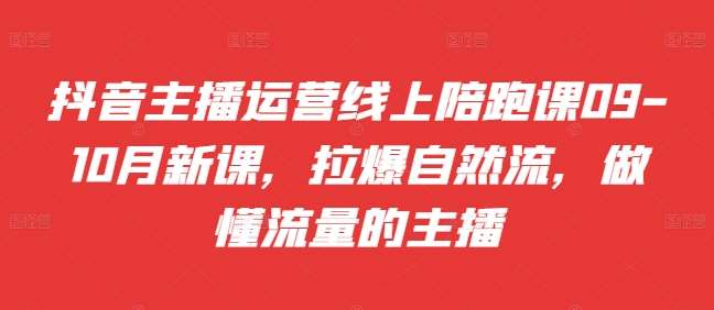抖音主播运营线上陪跑课09-10月新课,拉爆自然流,做懂流量的主播-赛德副业库