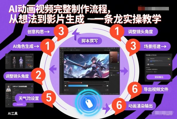 AI动画视频完整制作流程，从想法到影片生成一条龙实操教学-赛德副业库