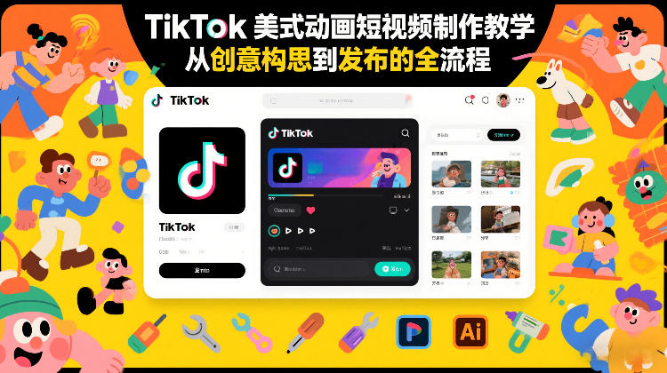 TikTok美式动画短视频制作教学，从创意构思到发布的全流程-赛德副业库