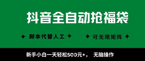 抖音全自动抢福袋项目,新手小白一天轻松5张+,无脑操作,看完直接可以上手【揭秘】-赛德副业库
