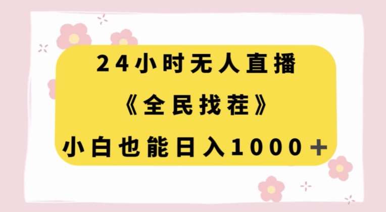 24小时无人直播，全民找茬，小白也能日入1000+【揭秘】-赛德副业库