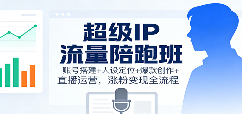 超级IP流量陪跑班：账号搭建+人设定位+爆款创作+直播运营，涨粉变现全流程-赛德副业库