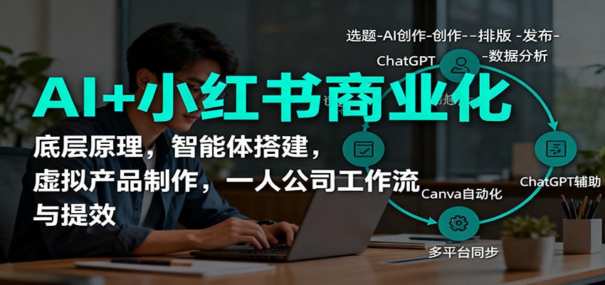 AI+小红书商业化，底层原理，智能体搭建，虚拟产品制作，一人公司工作流与提效-赛德副业库