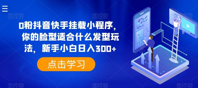 0粉抖音快手挂载小程序,你的脸型适合什么发型玩法,新手小白日入300+【揭秘】-赛德副业库