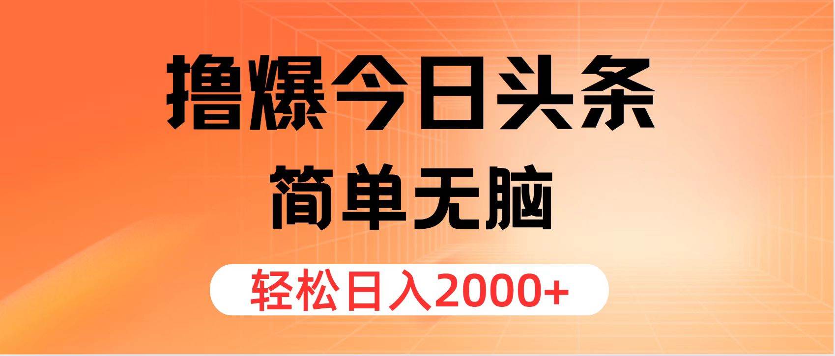 （11849期）撸爆今日头条，简单无脑，日入2000+-赛德副业库