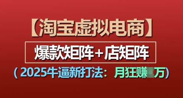 淘宝虚拟电商，2025牛逼新打法：爆款矩阵+店矩阵，月入过万-赛德副业库