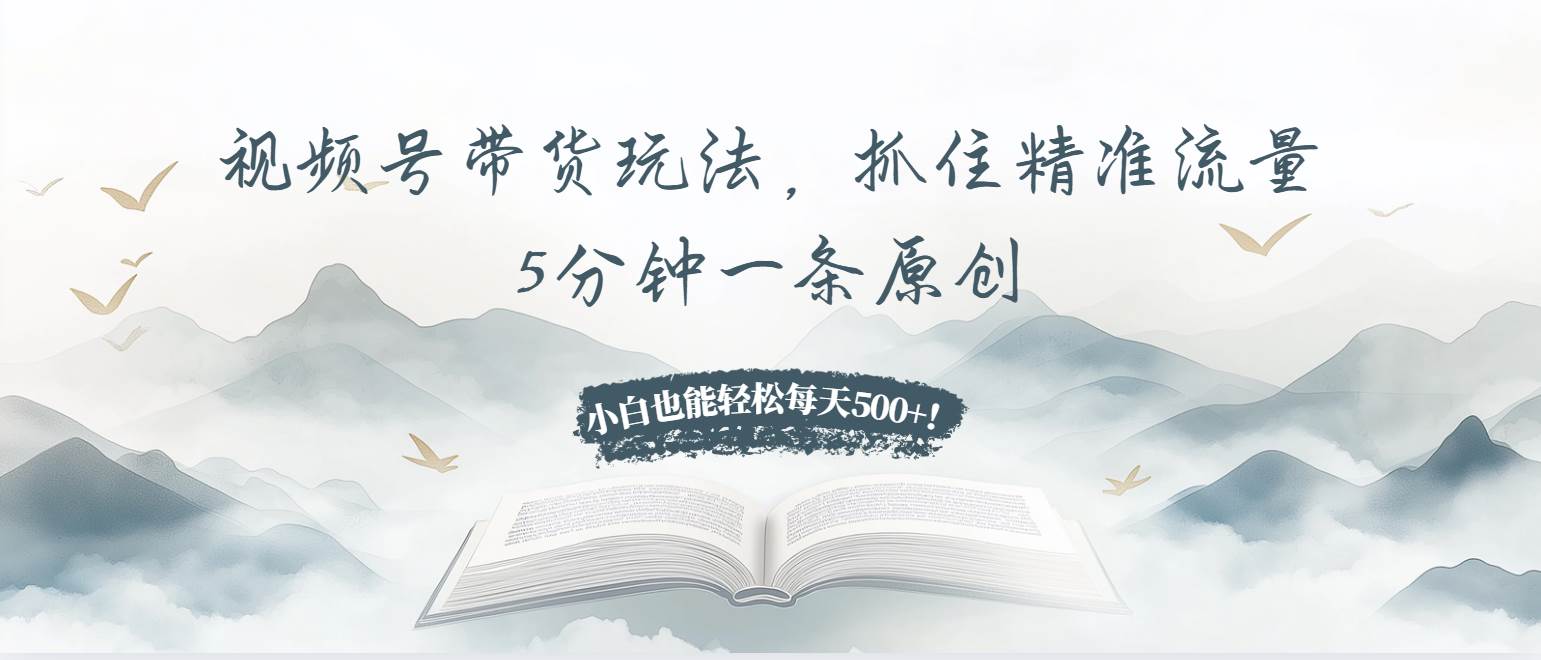 （13492期）视频号带货玩法，抓住精准流量，5分钟一条原创，小白也能轻松每天500+！-赛德副业库