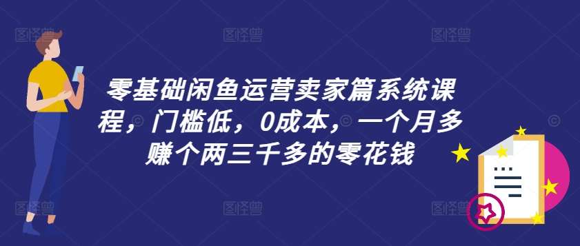 零基础闲鱼运营卖家篇系统课程,门槛低,0成本,一个月多赚个两三千多的零花钱-赛德副业库