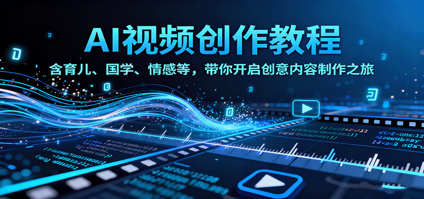 AI视频创富课,含育儿、国学、情感等,带你开启创意内容制作之旅-赛德副业库