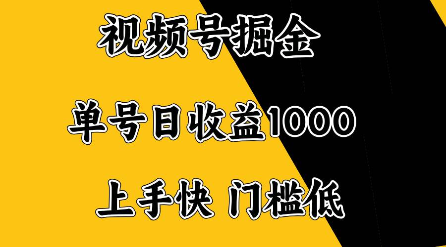 （14183期）视频号掘金，单号日收益1000+，门槛低，容易上手。-赛德副业库