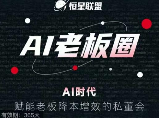 恒星联盟·AI老板圈，AI时代，赋能老板降本增效的私董会，帮你轻松掌握AI赋能-赛德副业库