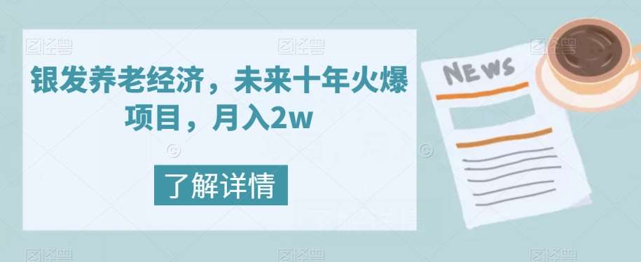 银发养老经济,未来十年火爆项目,月入2w【揭秘】-赛德副业库